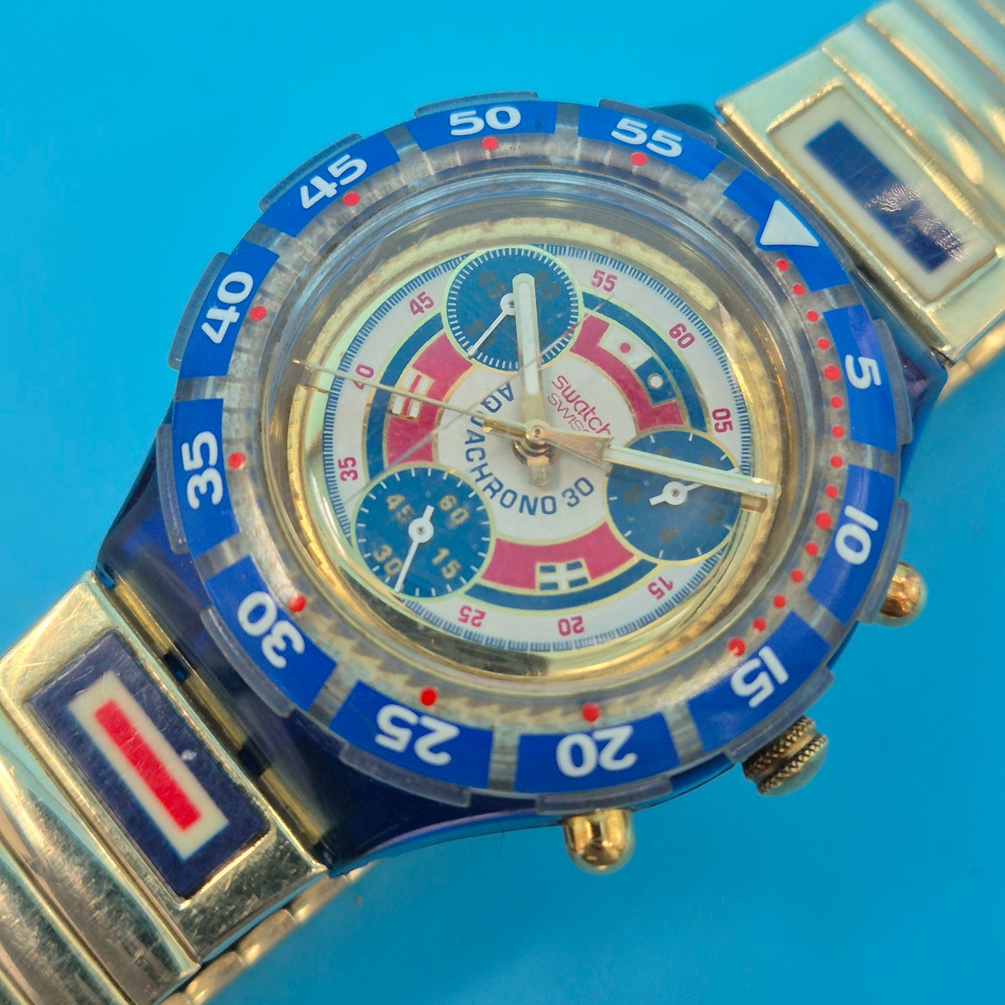 Vintage Swatch Aqua Chrono SBM101 Waterpower – Sportliche Herren Uhr