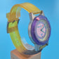 Bunte Factor X Beverly Hills Damen Uhr – Retro Look in Lila & Gelb