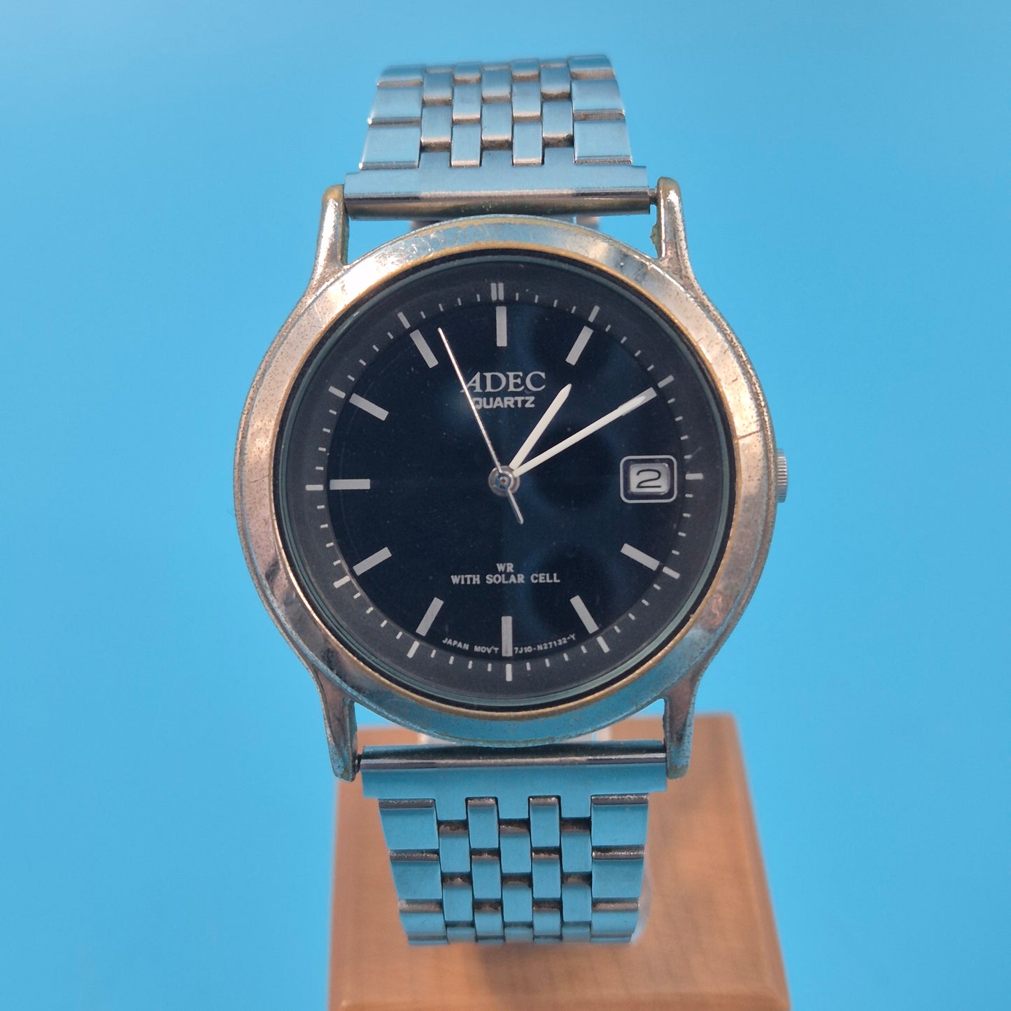 Klassische ADEC Solar Herren Uhr – Goldfarbenes Vintage Design