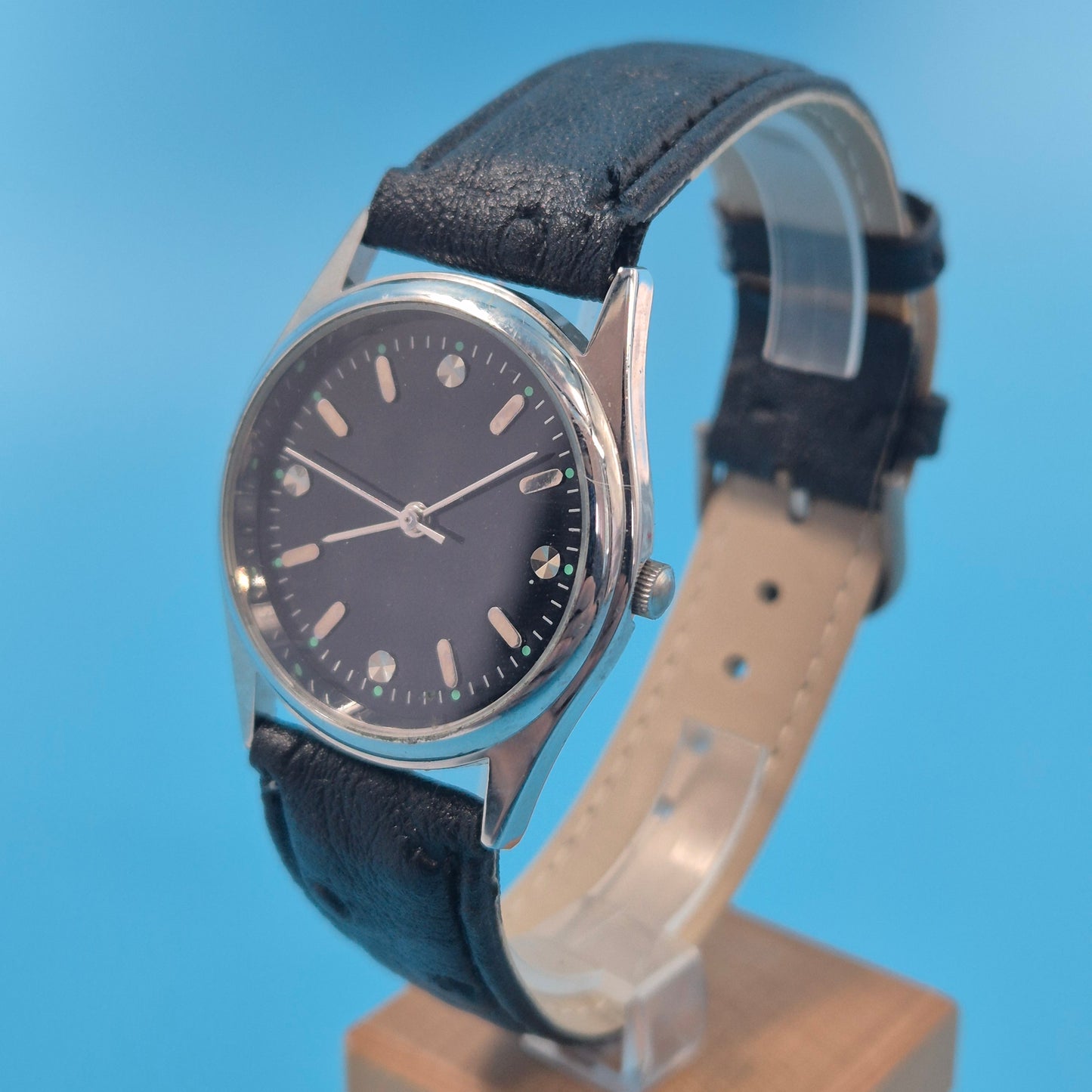 Markenlose Herren Uhr im Pilot Stil – Schwarzes Zifferblatt