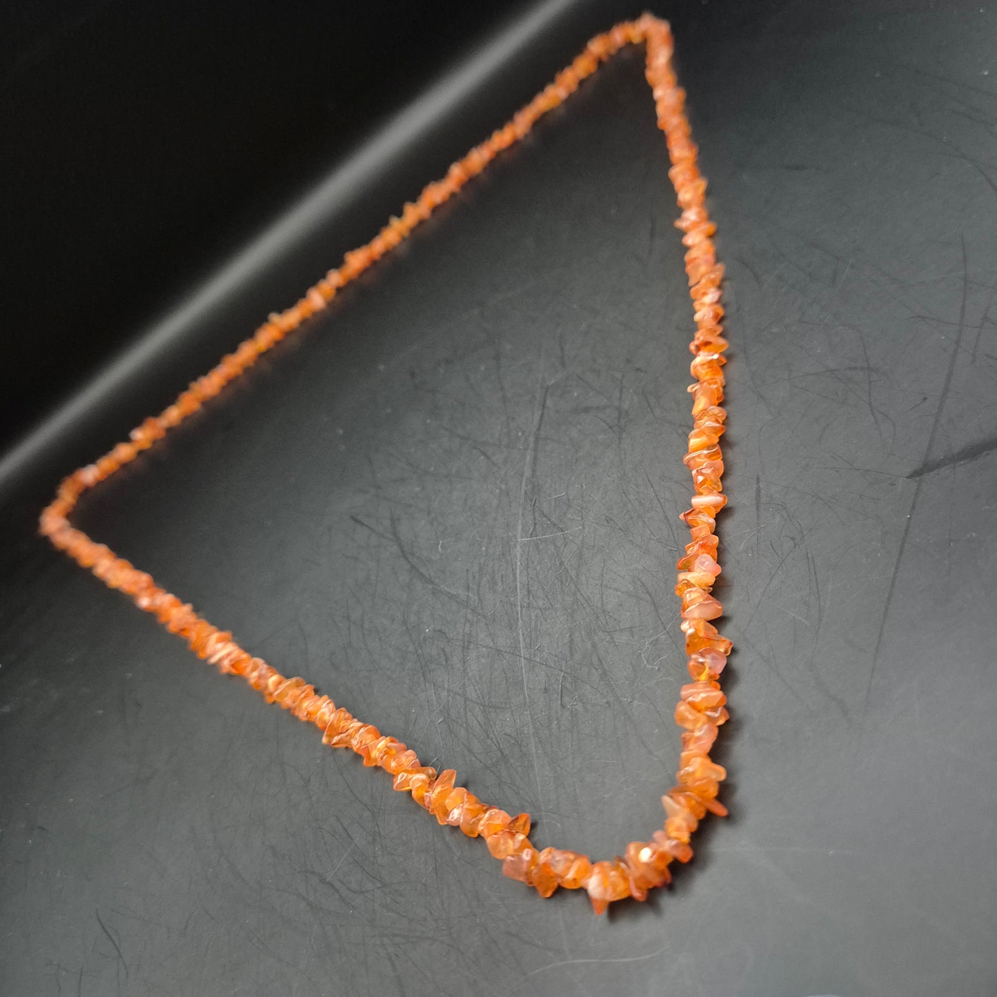 Elegante Karneol Splitterkette – Natürliche Edelstein Kette in Orange