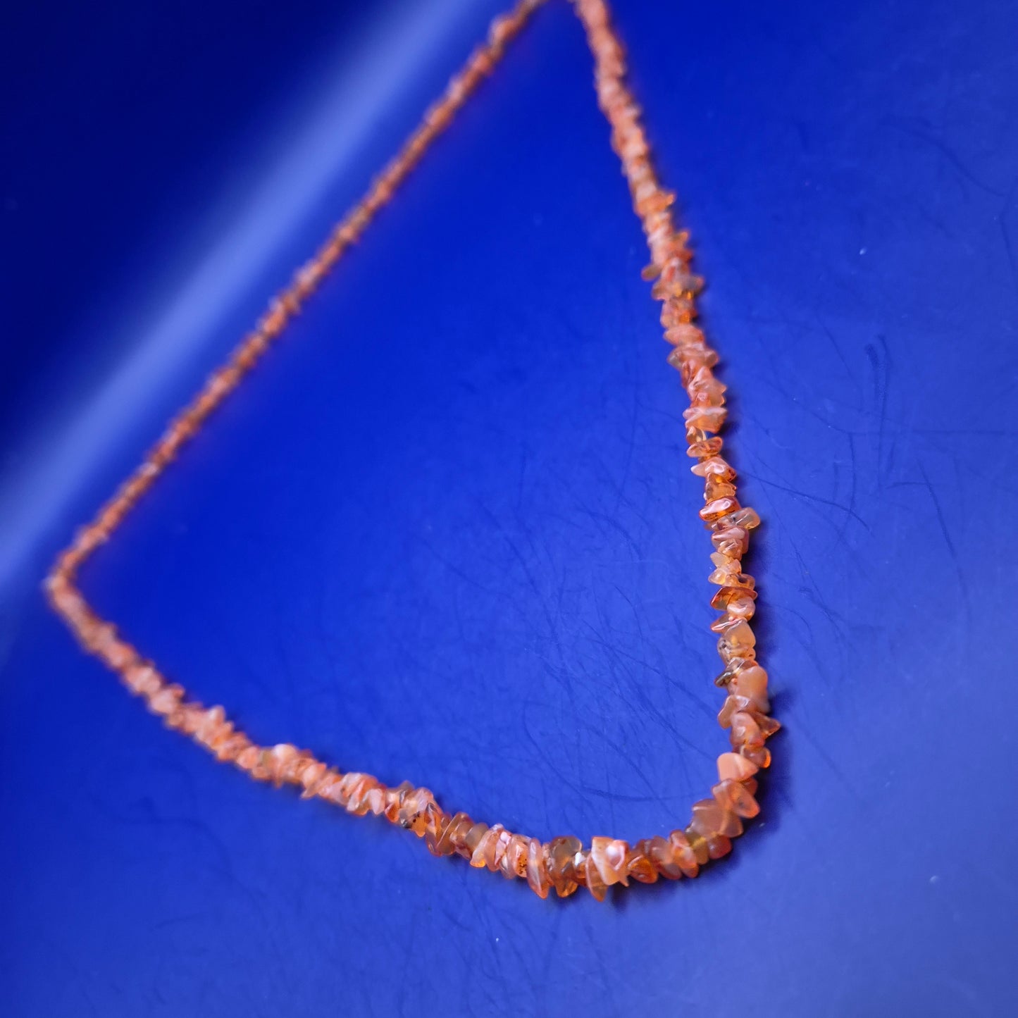 Edle Karneol Splitterkette – Naturstein Halskette in warmem Orange