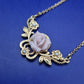 Elegante Damen Kette mit Rosen-Anhänger und Perlen – Vintage Stil