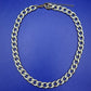 Moderne Gliederkette in Gold-Optik mit weißem Emaille – Stilvolle Damen Kette