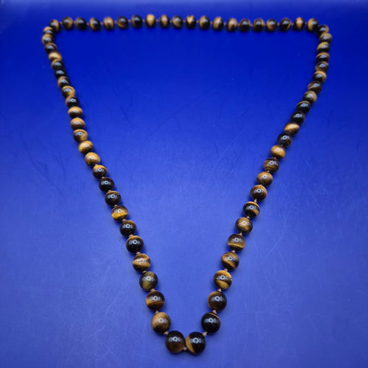 Elegante Tigerauge Perlenkette – Natürliche Brauntöne für zeitlosen Stil