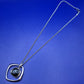 Moderne Edelstahl Damen Kette – Geometrischer Anhänger mit schwarzem Stein