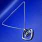 Moderne Edelstahl Damen Kette – Geometrischer Anhänger mit schwarzem Stein