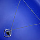 Moderne Edelstahl Damen Kette – Geometrischer Anhänger mit schwarzem Stein