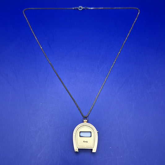 Vintage Hufeisen Digital Uhr Kette – Goldfarbenes Glücksbringer Design
