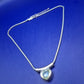 Stilvolle Silber Kette mit Herzanhänger und Blautopas – Modernes Design