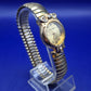 Exzentrische Mark Morrison Damen Uhr – Goldfarben mit Zirkonia-Akzenten