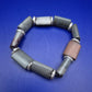 Markantes Stein Armband Herren & Damen – Zylindrische Perlen & Metallakzente