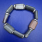 Markantes Stein Armband Herren & Damen – Zylindrische Perlen & Metallakzente