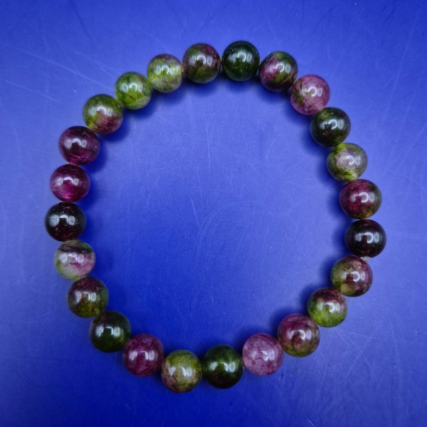 Buntes Wassermelonen Tourmalin Armband Perlen