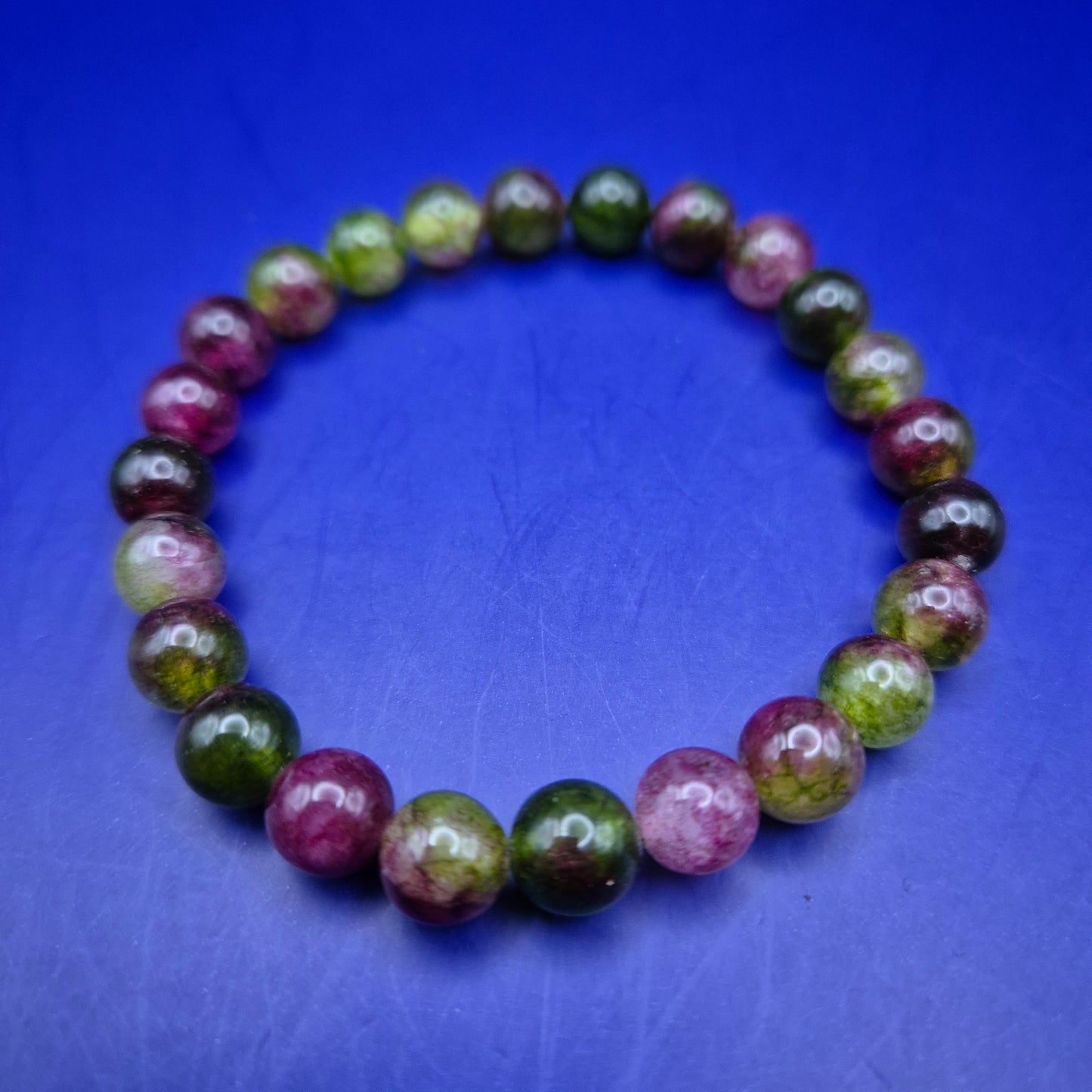 Buntes Wassermelonen Tourmalin Armband Perlen