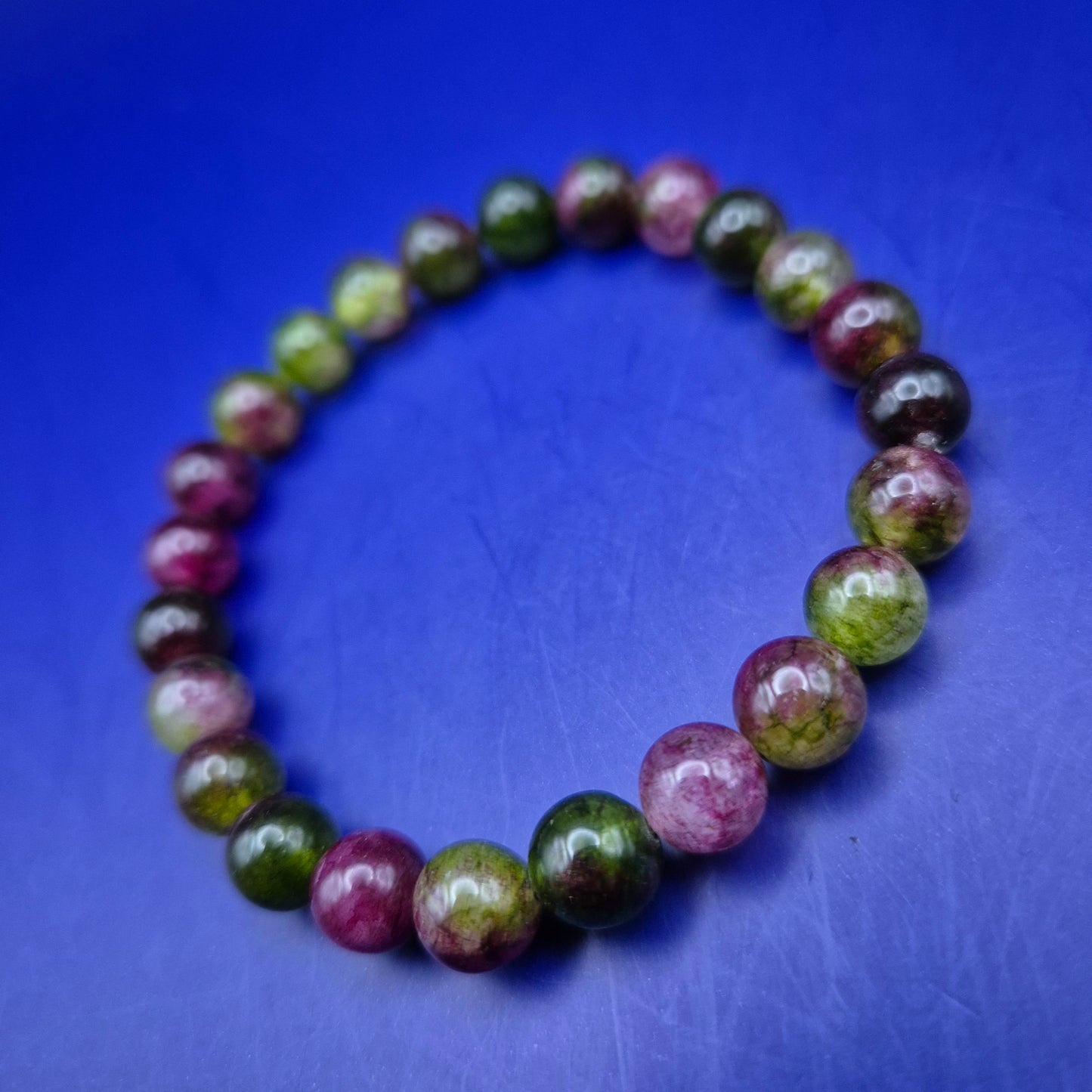 Buntes Wassermelonen Tourmalin Armband Perlen