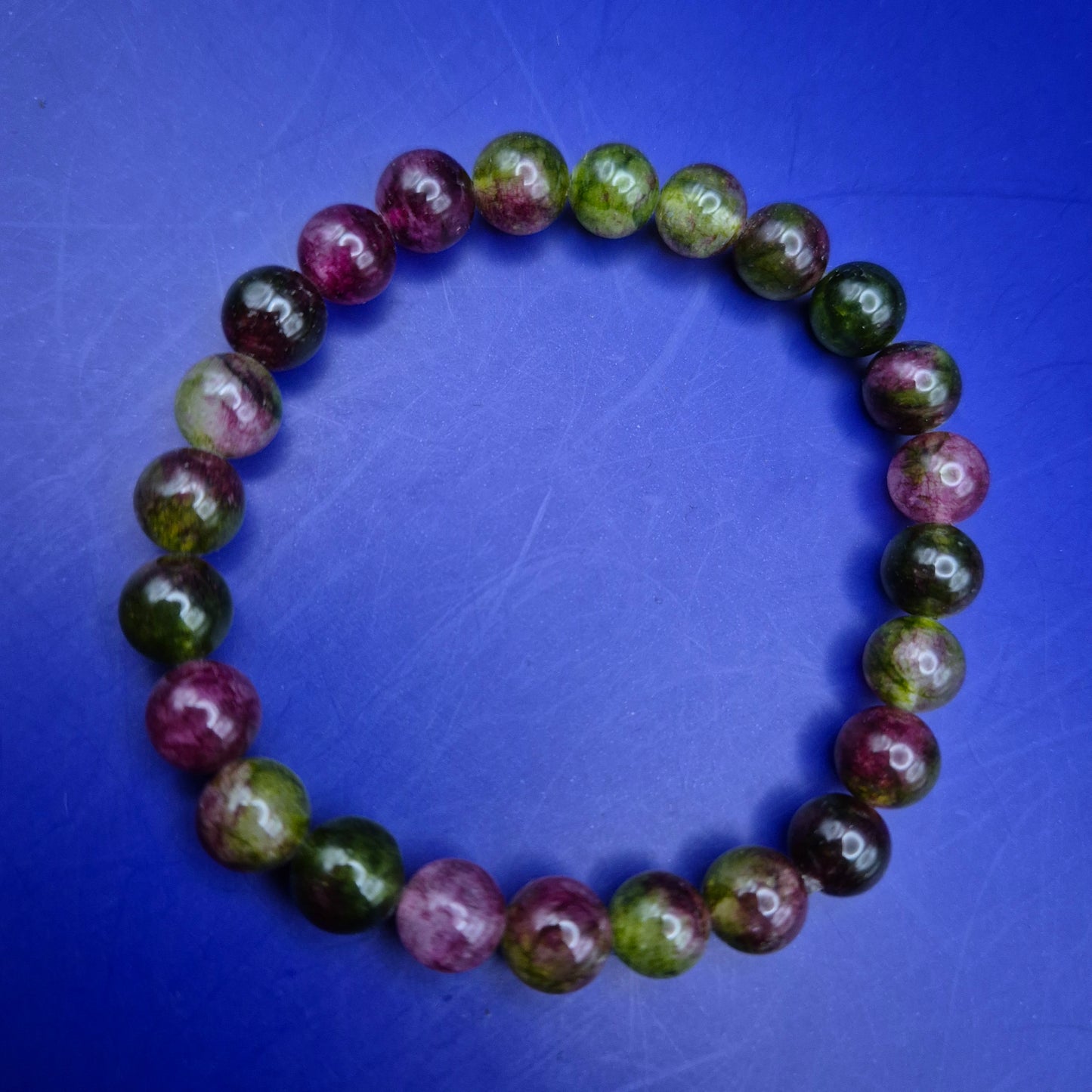 Buntes Wassermelonen Tourmalin Armband Perlen