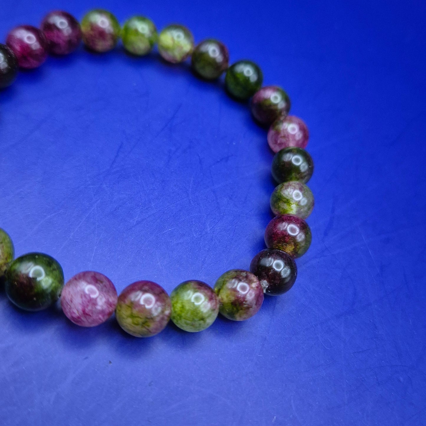 Buntes Wassermelonen Tourmalin Armband Perlen