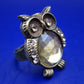 Auffälliger Vintage-Style Eulen Ring mit großen Schmucksteinen