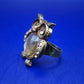 Auffälliger Vintage-Style Eulen Ring mit großen Schmucksteinen