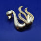 Elegante Schwanen Brosche Goldfarben mit Stein – Edles Accessoire