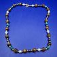 Edle Perlen und Edelstein Damen Kette – Tigerauge & Malachit Design