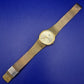 Elegante SM Damen Uhr – Goldfarbenes Mesh-Design im Vintage-Stil