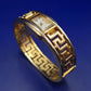 Elegante LDADPR Damen Uhr – Goldfarbenes Bangle-Design mit Mäander-Muster