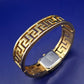 Elegante LDADPR Damen Uhr – Goldfarbenes Bangle-Design mit Mäander-Muster