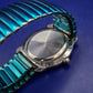 Auffällige Jean Paul Quarz Uhr – Retro-Stil mit blauem Stretchband