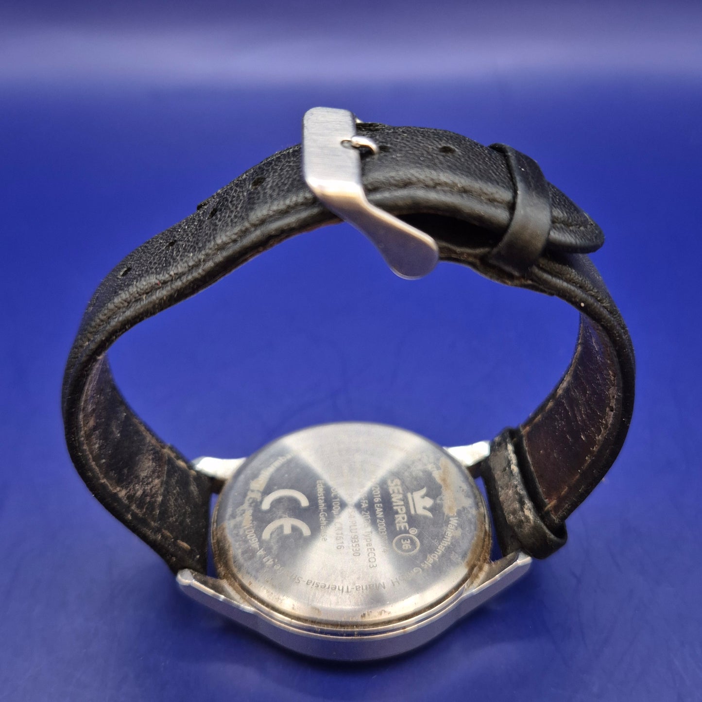 Klassische Sempre Herren Uhr – Schwarzes Zifferblatt & Lederarmband