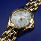 Elegante Genèves Damen Quarz Uhr – Vergoldet mit weißem Zifferblatt