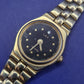 Klassische Lex Damen Uhr Goldfarben mit Schwarzem Zifferblatt