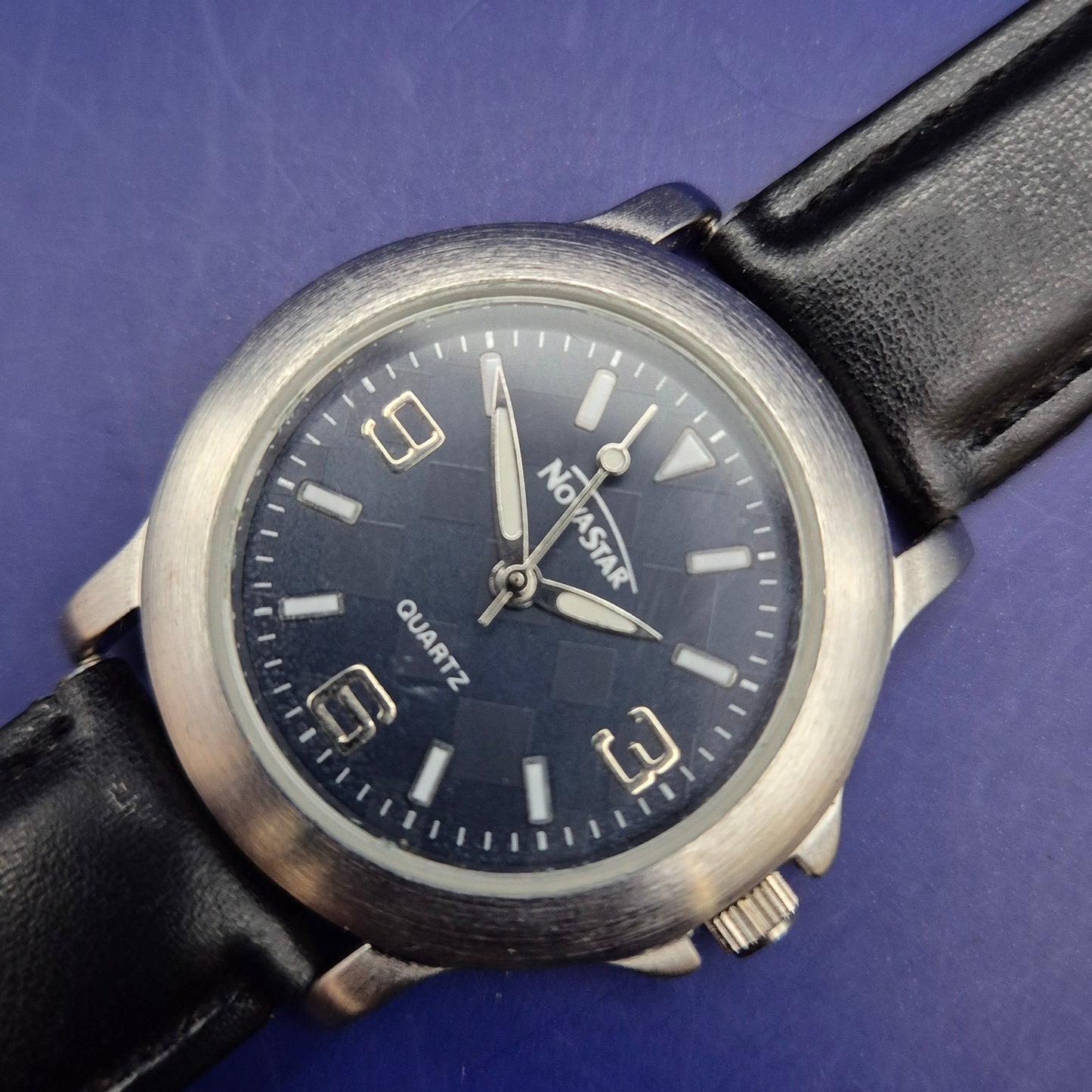 Klassische Nova Star Herren Uhr – Schwarzes Zifferblatt & Lederband