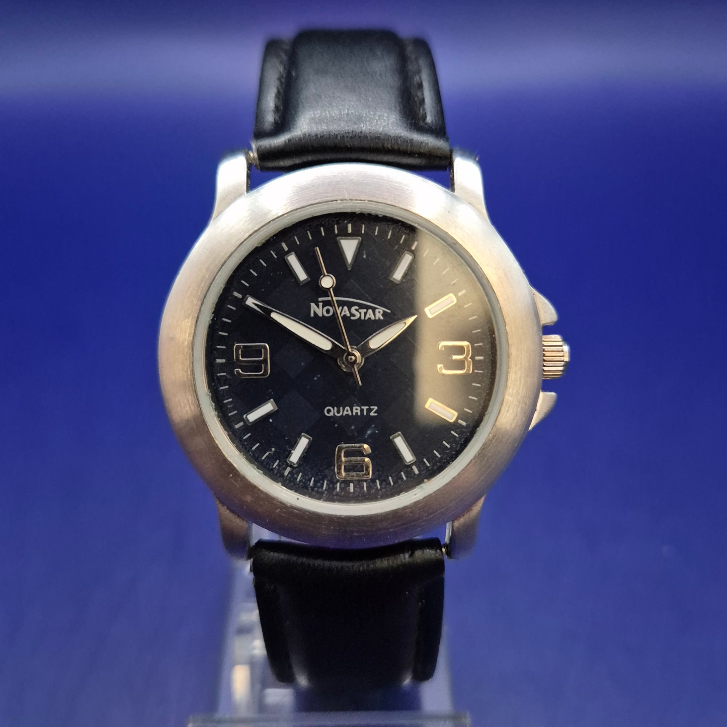 Klassische Nova Star Herren Uhr – Schwarzes Zifferblatt & Lederband