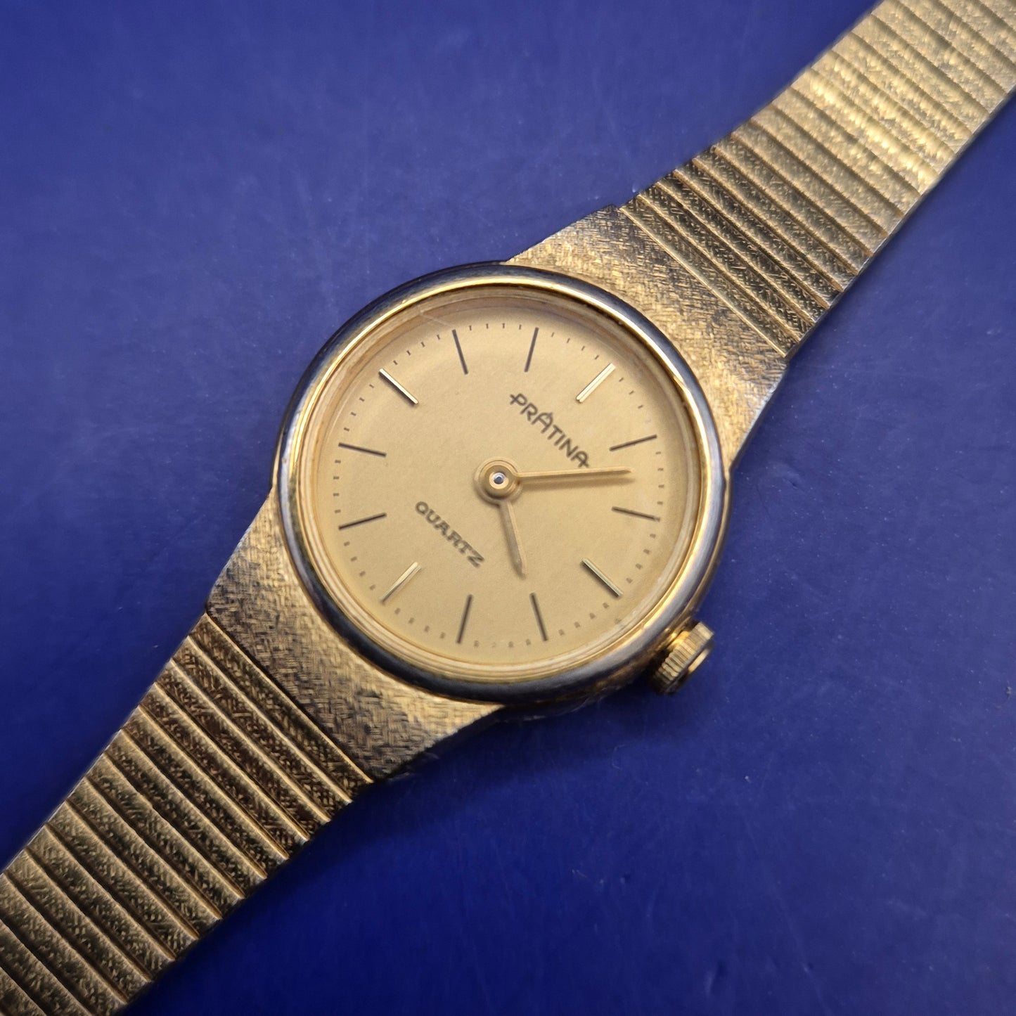 Pratina Vintage Damen Uhr - Elegantes, vergoldetes Netzdesign