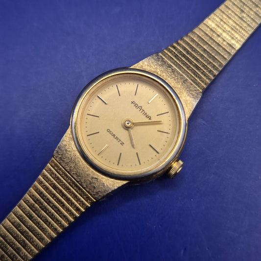 Pratina Vintage Damen Uhr - Elegantes, vergoldetes Netzdesign