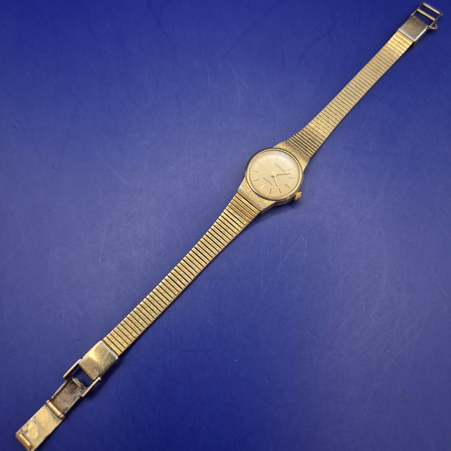 Pratina Vintage Damen Uhr - Elegantes, vergoldetes Netzdesign