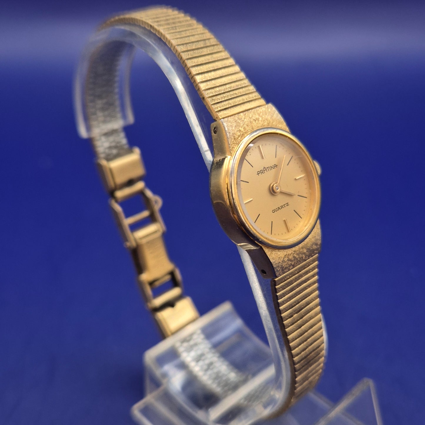 Pratina Vintage Damen Uhr - Elegantes, vergoldetes Netzdesign