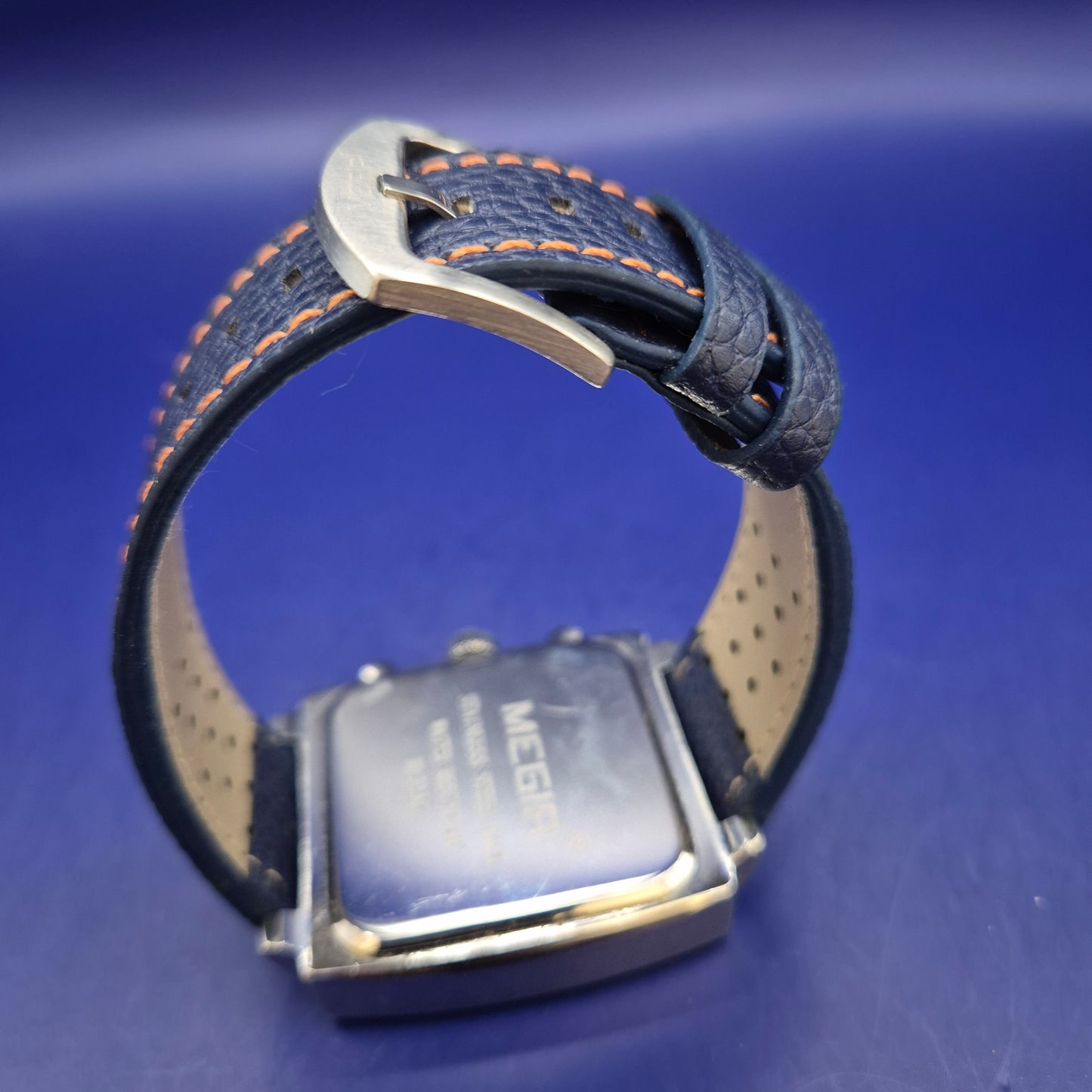 Megir Chronograph Herren Uhr – Markantes Quadratisches Design in Blau
