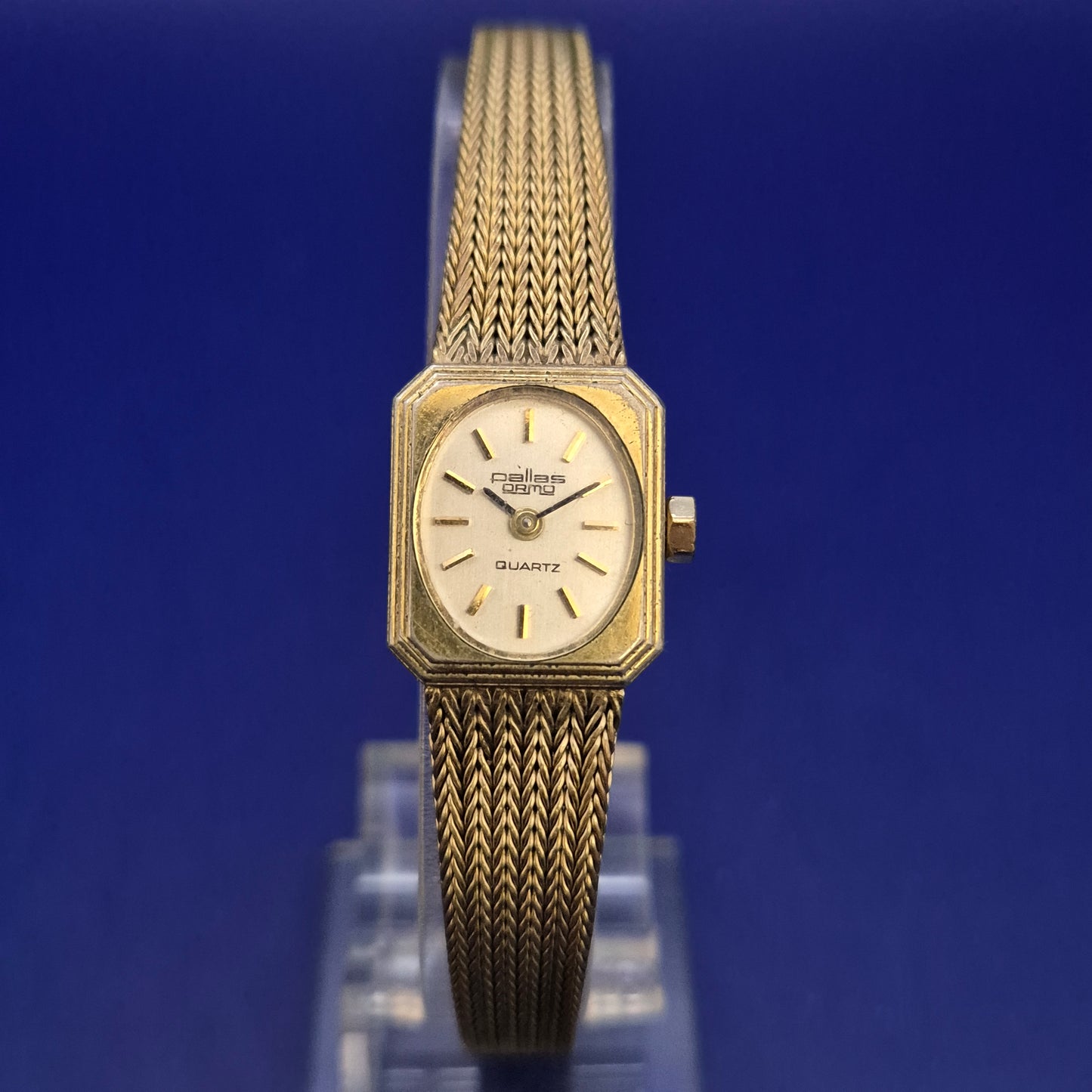 Elegante Pallas Ormo Damen Uhr – Vintage Gold-Look mit Mesh-Armband