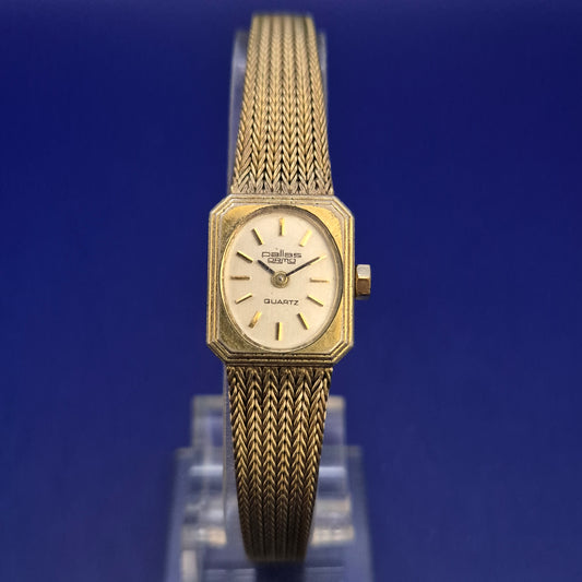 Elegante Pallas Ormo Damen Uhr – Vintage Gold-Look mit Mesh-Armband