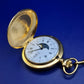 Elegante Goldene Taschen Uhr – Made in Germany mit Mondphase
