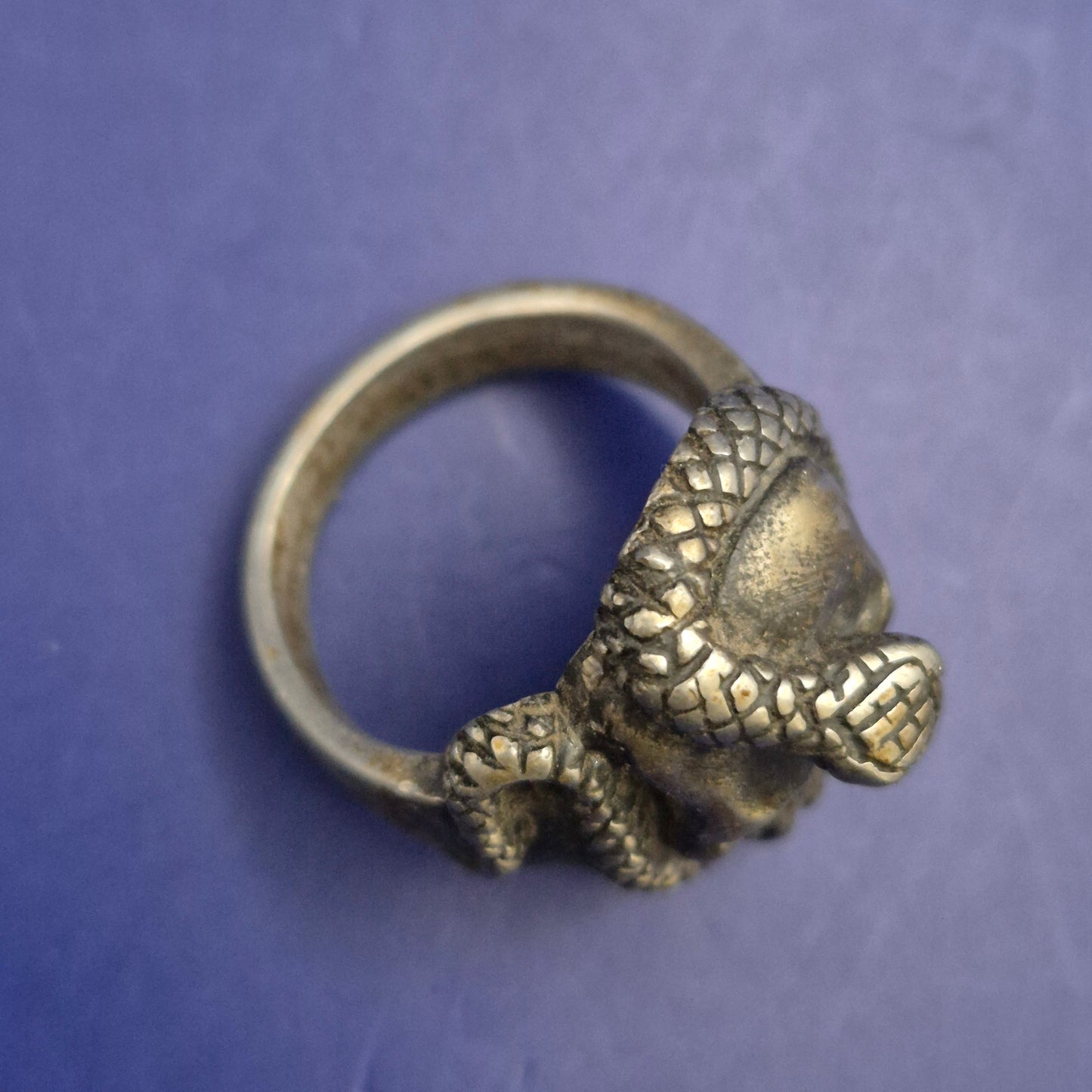 Massiver Biker Ring – Totenkopf mit Schlange im Gothic Stil