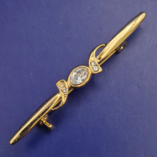 Elegante Goldene Vintage Stabbrosche – Klassischer Stil mit Kristallbesatz