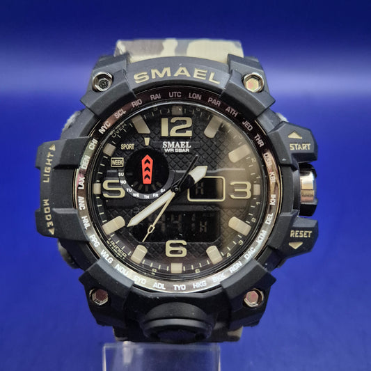 Robuste SMAEL Herren Uhr – Sportliches Camouflage Design mit Dual Time