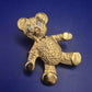 Niedliche Teddybär Brosche – Vergoldet mit funkelnden Strass-Augen