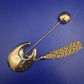 Elegante Vintage Brosche Goldfarben – Abstraktes Design mit Kettendetails