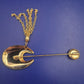 Elegante Vintage Brosche Goldfarben – Abstraktes Design mit Kettendetails