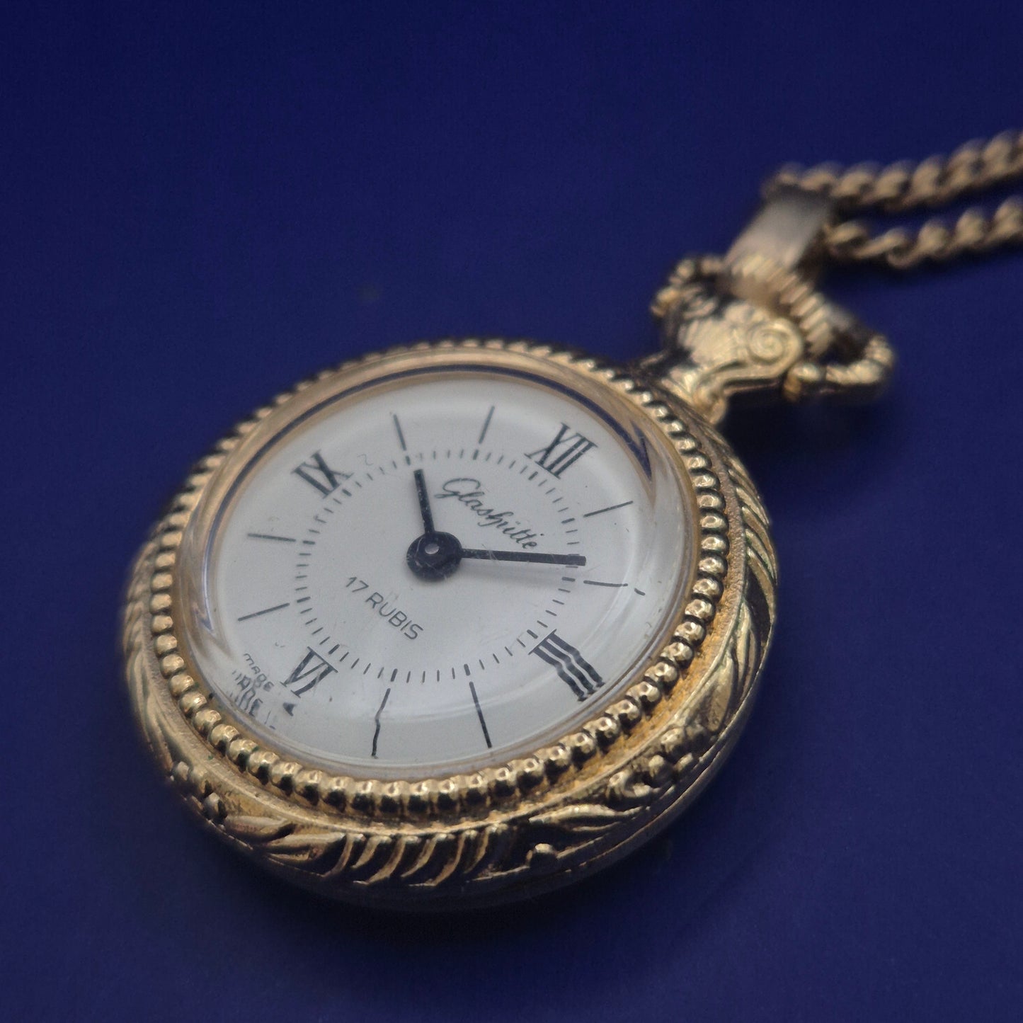 Vintage Glashütte Anhänger Uhr – Mechanik mit 17 Rubis aus der DDR